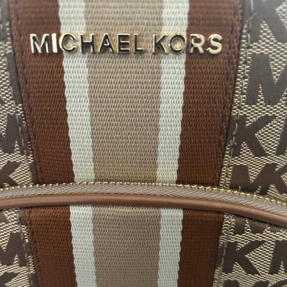 Michael Kors Khaki Brown Signature Jacquard Leather Backpack EXCELLENT CONDITION main image 8